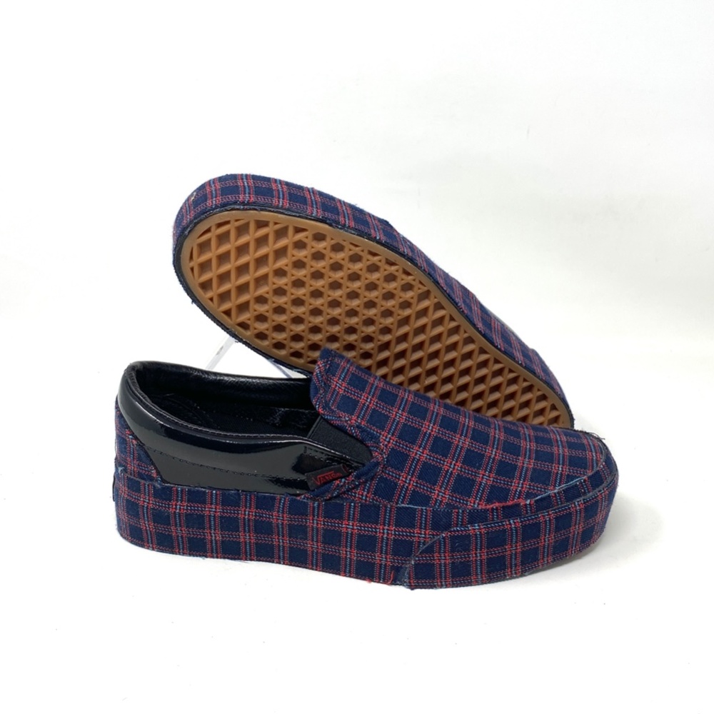 VANS Classic Slip Plaid Black Red Women Low Top Canvas Sneakers Size VN0A3JEZ458 - Picture 6 of 11